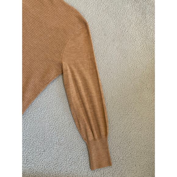 Talbots Sweater XL Wool Balloon Sleeve Square Neck Pullover Soft Cozy Minimalist - Picture 7 of 14